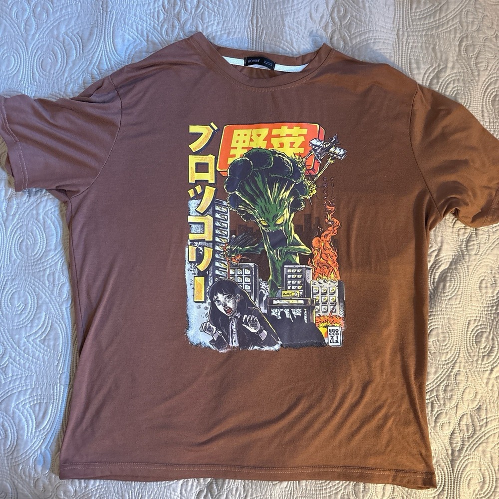 Romwe x Brocozilla Men's XL Graphic T-Shirt Streetwear Anime Tee, Size XL